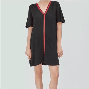 Zara Trf Black Central Red Stripe Tunic/ Shift